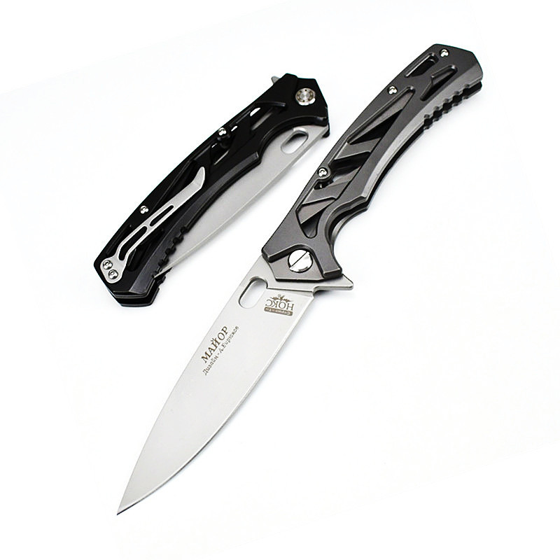 Russian HOKC New Pocket Folding Knife D2 Blade Steel Handle Ball Bearing Flipper Outdoor Hunting Kni