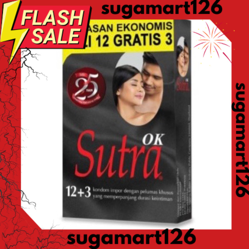 ADA YANG BARU NIH~(BISA COD) PRIVASI AMAN SUTRA OK Condom Sutra Hitam isi 12 pc 12+3 pcs ~sugamart12