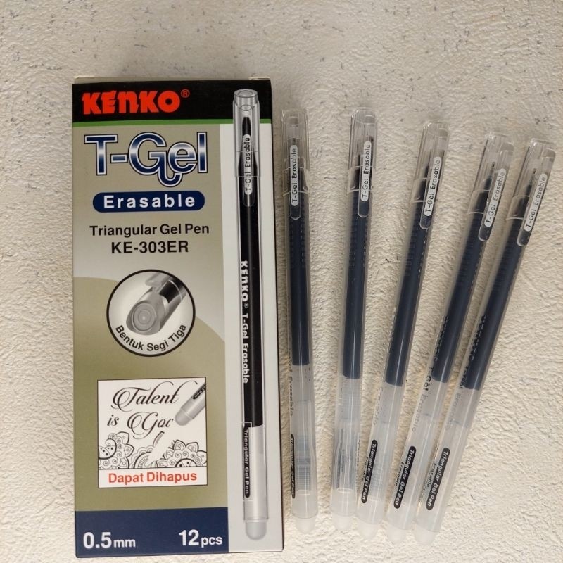 

Pulpen Triangular gel pen ,bisa dhapus KENKO KE-303ER/ per pak