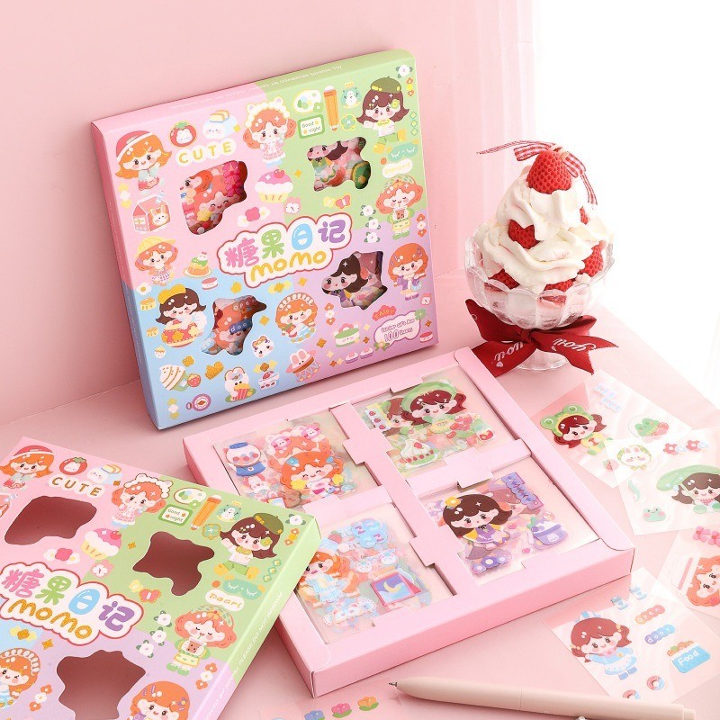 

STICKER LABUBU KUROMI MELODY CINNAMOROL SUPER HERO MOMO PRINCESS HARRY POTTER STIKER ANAK PEREMPUAN SCRAPBOOK100 PCS