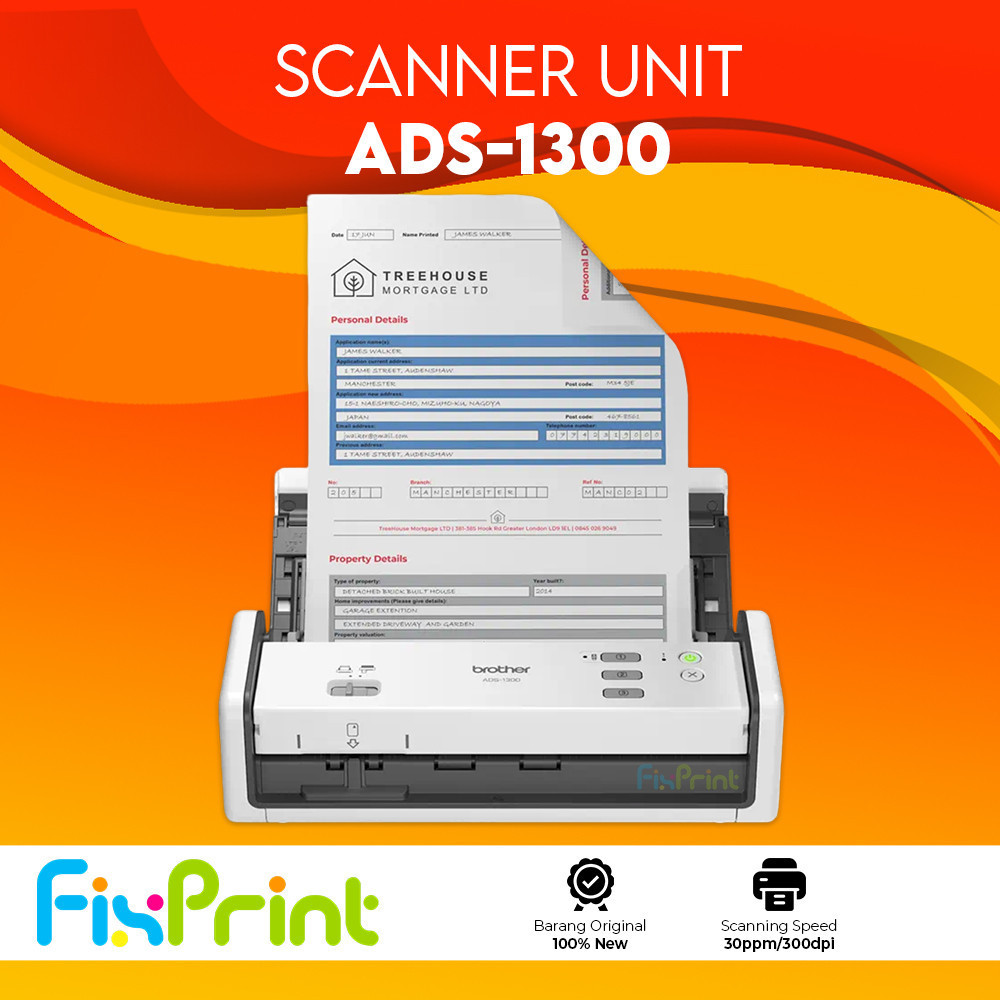 Scanner Brother ADS 1200 ADS-1300 New Original Compact Document Scanner Mesin Portable Scan Dokumen 