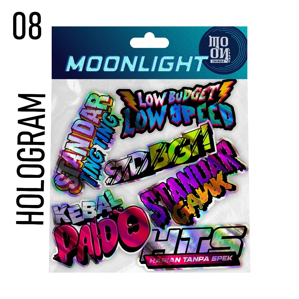 

STIKER PACK KATA-KATA VIRAL STANDAR GANK HTS BAHAN HOLOGRAM - MOONLight 08