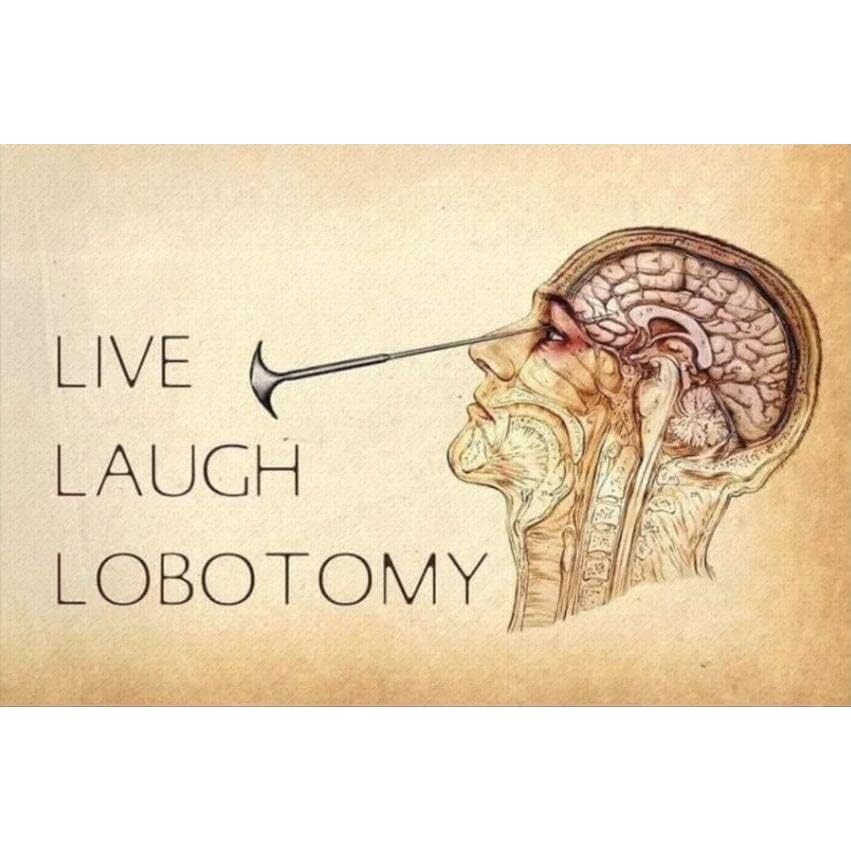 

Live Laugh Lobotomy Aluminum Signs Funny Tin Sign Metal Art Poster Gift Home Cafe Bar Wall Decor Room Door Accessories 8"x12
