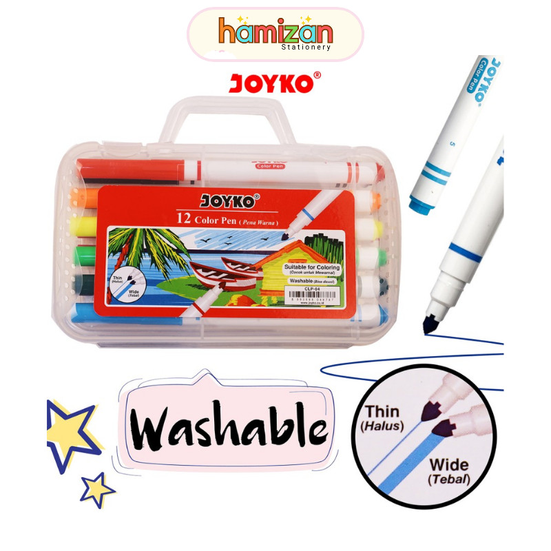 

Color Pen / Spidol Warna 12 warna Clp-04 Clp04 / Color Pen Pulpen Pena Warna Joyko CLP-04 12 Warna ColorsJoyko Murah Berkualitas