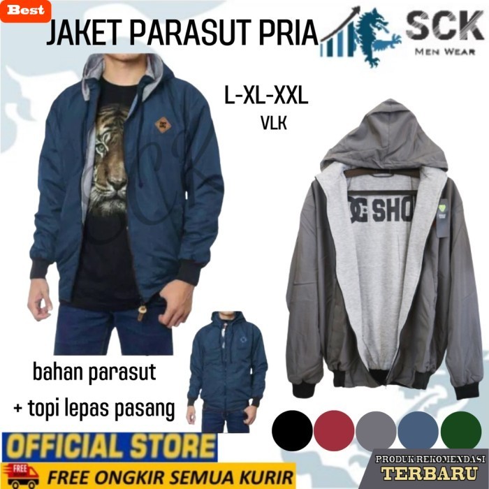 hoodie pria keren JAKET PRIA BOLAK BALIK DC HOODIE L XL XXL - XXL, Hitam