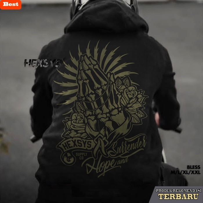hoodie pria keren Hoodie Jaket Pria Bossque X Hexsys Bless Original Full Bordir Touring - Bless, M
