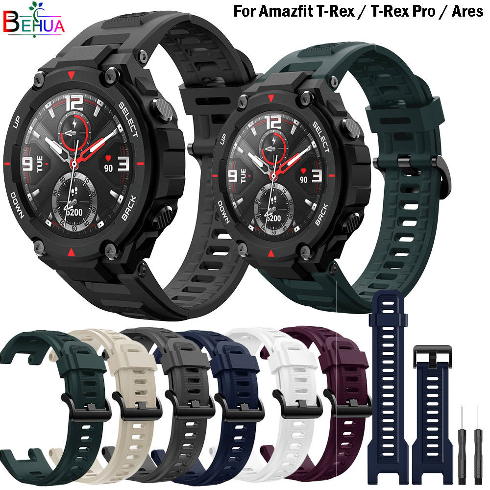 Silicone WatchStrap band For Xiaomi Amazfit T-Rex / T-Rex Pro / Ares SmartWatch Replacement WristBan