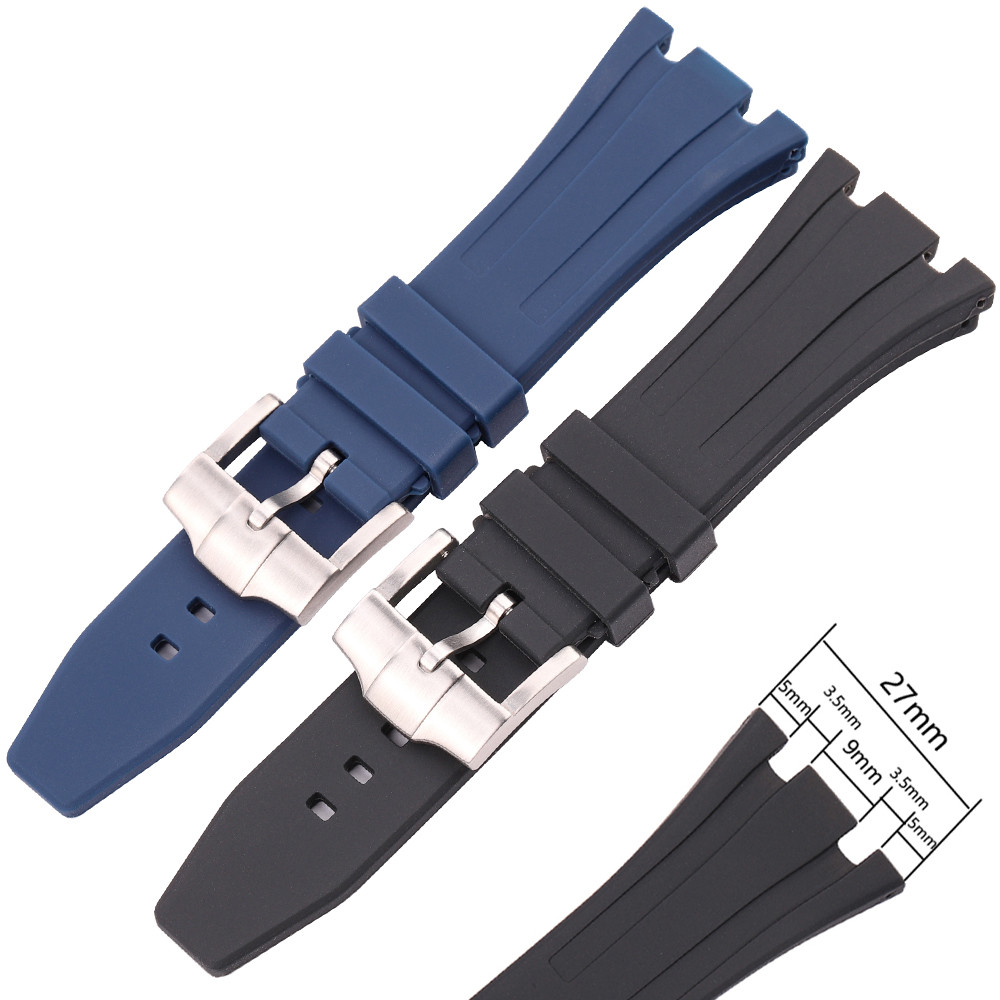 26mm 27mm Rubber Watchband For AP 15400  26470 15703  Watch Strap Blue Black Soft Silicone Diving Br