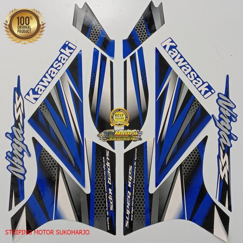 (ORI) striping kawasaki ninja ss 2013 biru list body standar kualitas Kualitas original