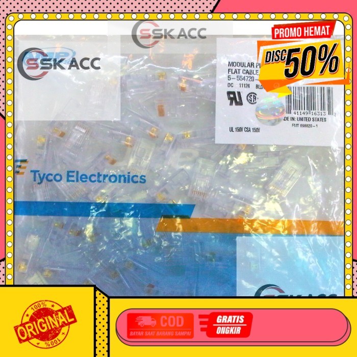 Konektor LAN RJ45 / RJ 45 Plastik Isi 50 pc / RJ 45 Plastik GROSIR-KOMPUTER