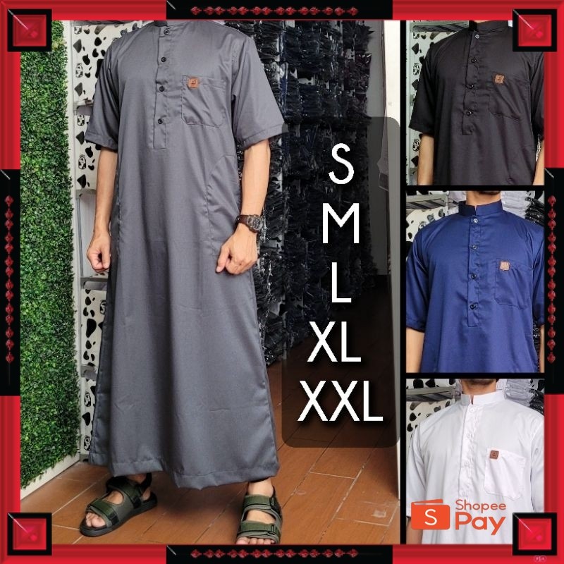 [PREMIUM ORIGINAL] gamis pria jubah pria polos lengan pendek