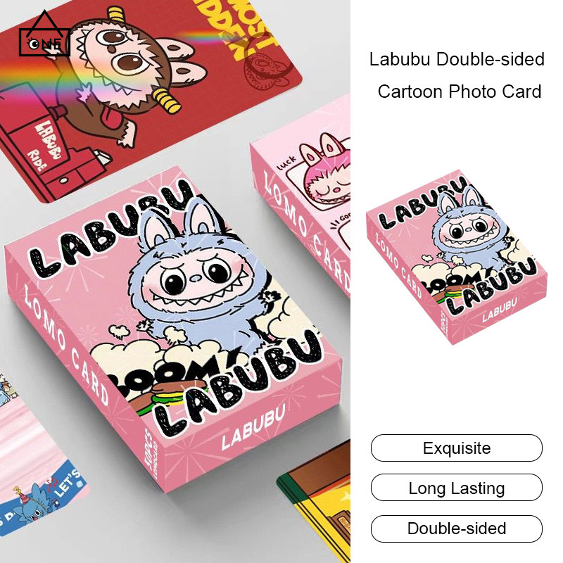 

COD❤️ Kartu Foto Kartun Dua Sisi Labubu Kartu LOMO Definisi Tinggi Kreatif Kartu Laser A.one