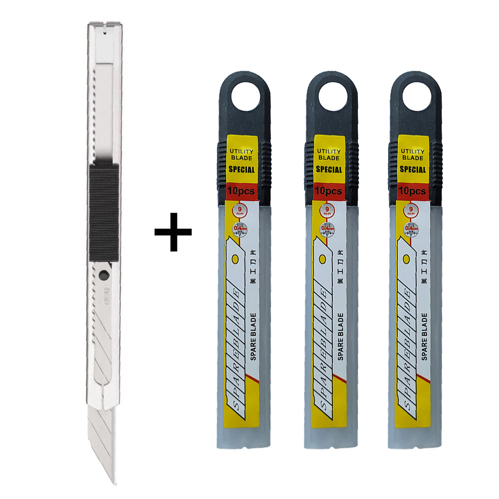 

CNGZSY Graphics Slide Knife With 30 Degree Steel Retractable Blades Stationery Car Film Sticker Cutter Window Tint Tool E02+3E03