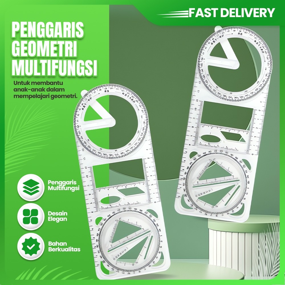 

Penggaris Busur 360 Derajat Penggaris Geometri Matematika Protractor Ruler Multifungsi