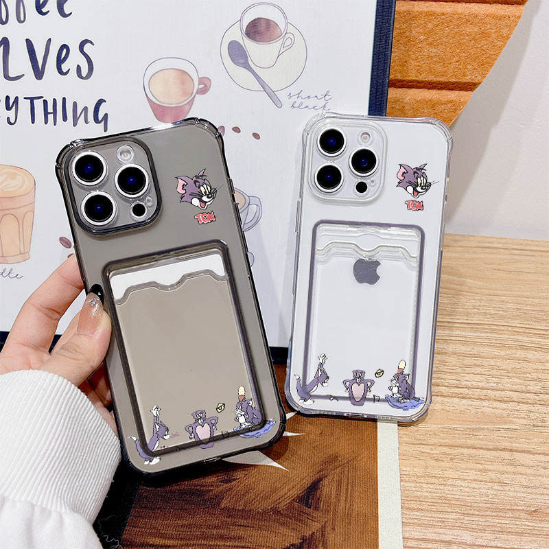 Motif lucu Kucing dan Tikus Bening Clear Softcase ID ATM Slot Card Motif Protection Casing For REALM