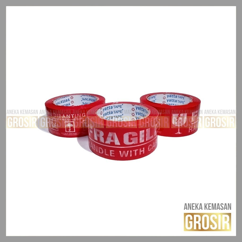 

Lakban Yatta Tape Fragile 48mm x 90 Yard Original Pabrik – Warna Putih & Merah – Daya Rekat Tinggi