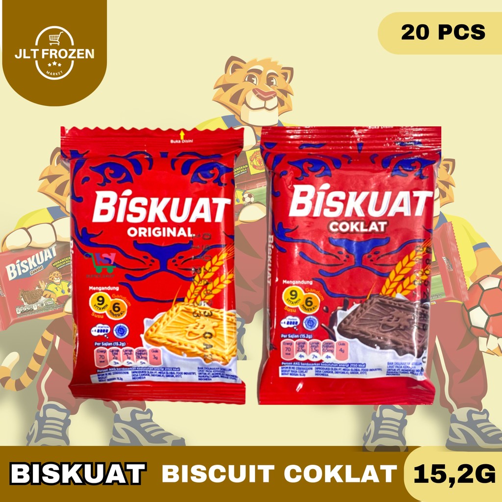 

Biskuat Biscuit 15,2g isi 20 PCS / Rasa Chocolate / Original / Biskuit / Snack / Cemilan / Kue