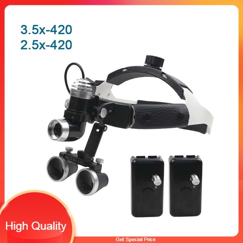 THE BEST 2.5X 3.5X Medical Surgery Loupes Helmet Loupes Magnifying Galss Headlight Binocular Loupes