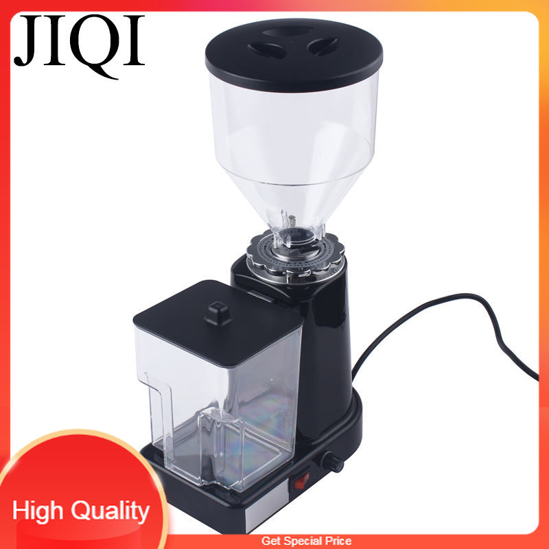 THE BEST JIQI Electric Coffee Bean Grinder Thickness Adjustable 500g Capacity stianless steel Sieve 