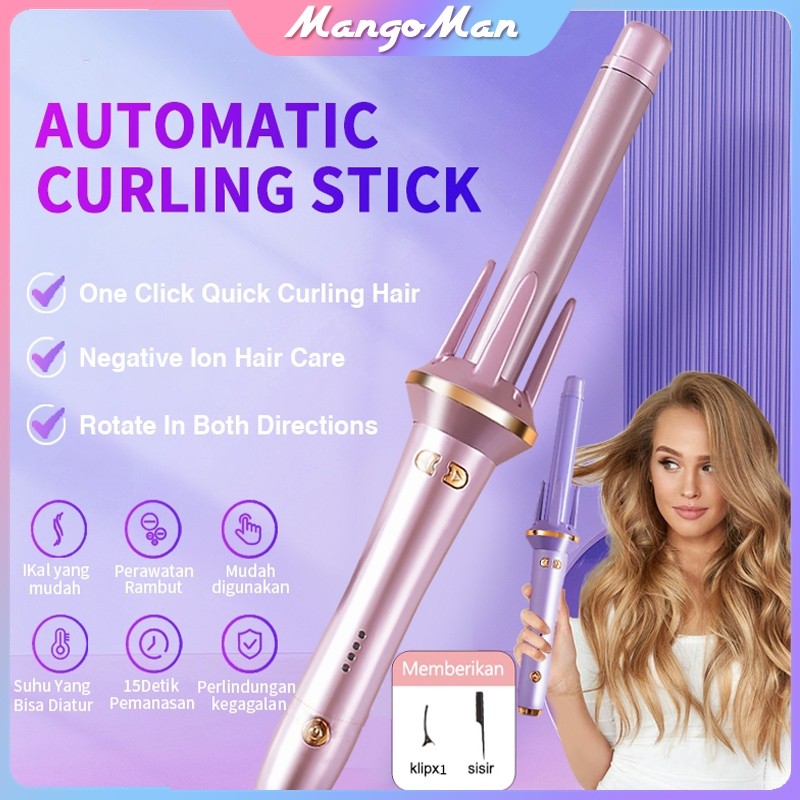 MANGOMAN Hair Curly Styler 28mm Catokan Curly Otomatis Ceramics Curly Catokan Keriting Keramik Otoma