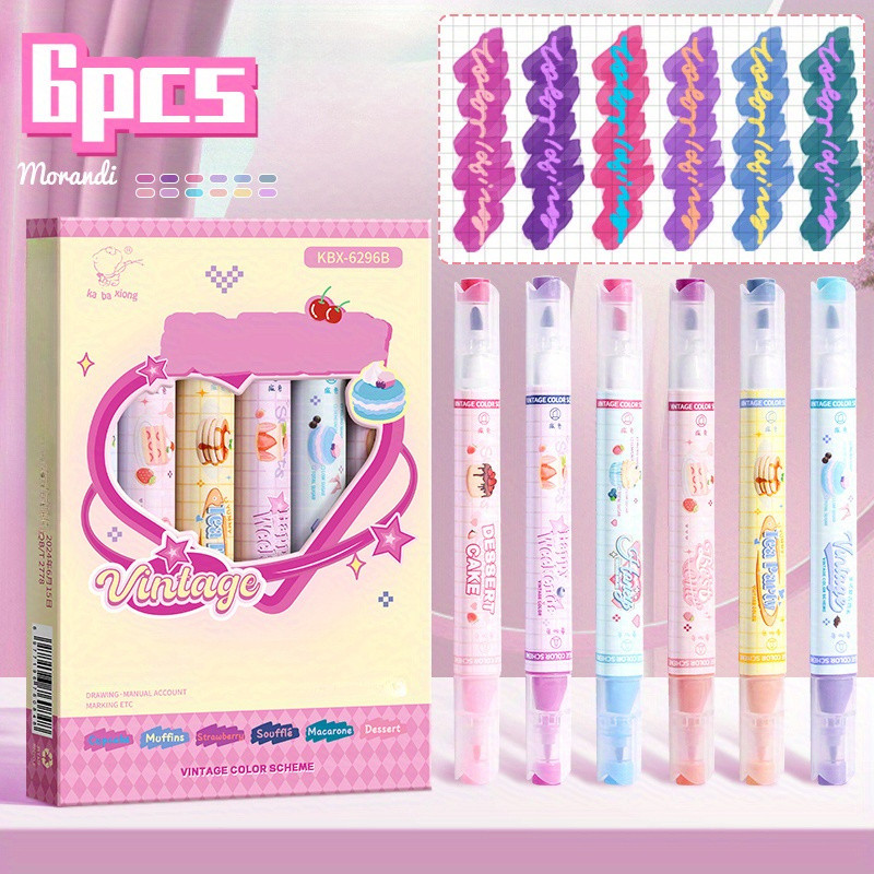

6PCS 12Colors Triangular Barrel Dual-Tip Layering Markers, Art and Journal Markers for Sketching and Coloring, Art Markers Pen