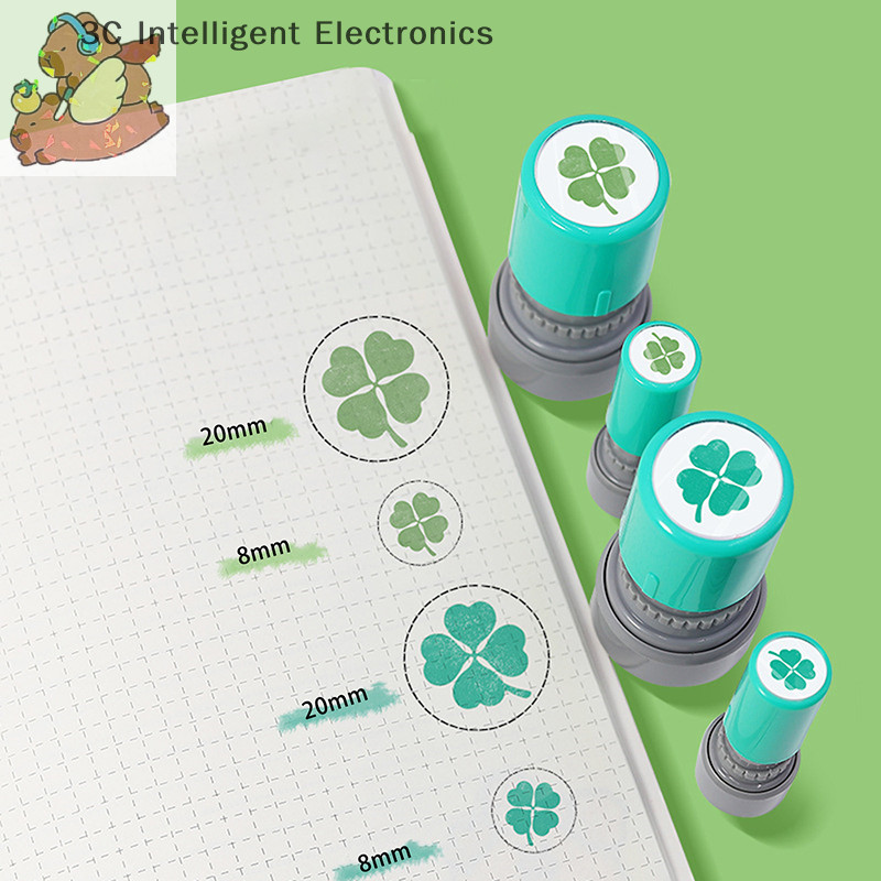 

Portable Teacher Review Stamp Four Leaf Clover Stamp For Scrapbooking , Green Plant Flower Decorative Stamp