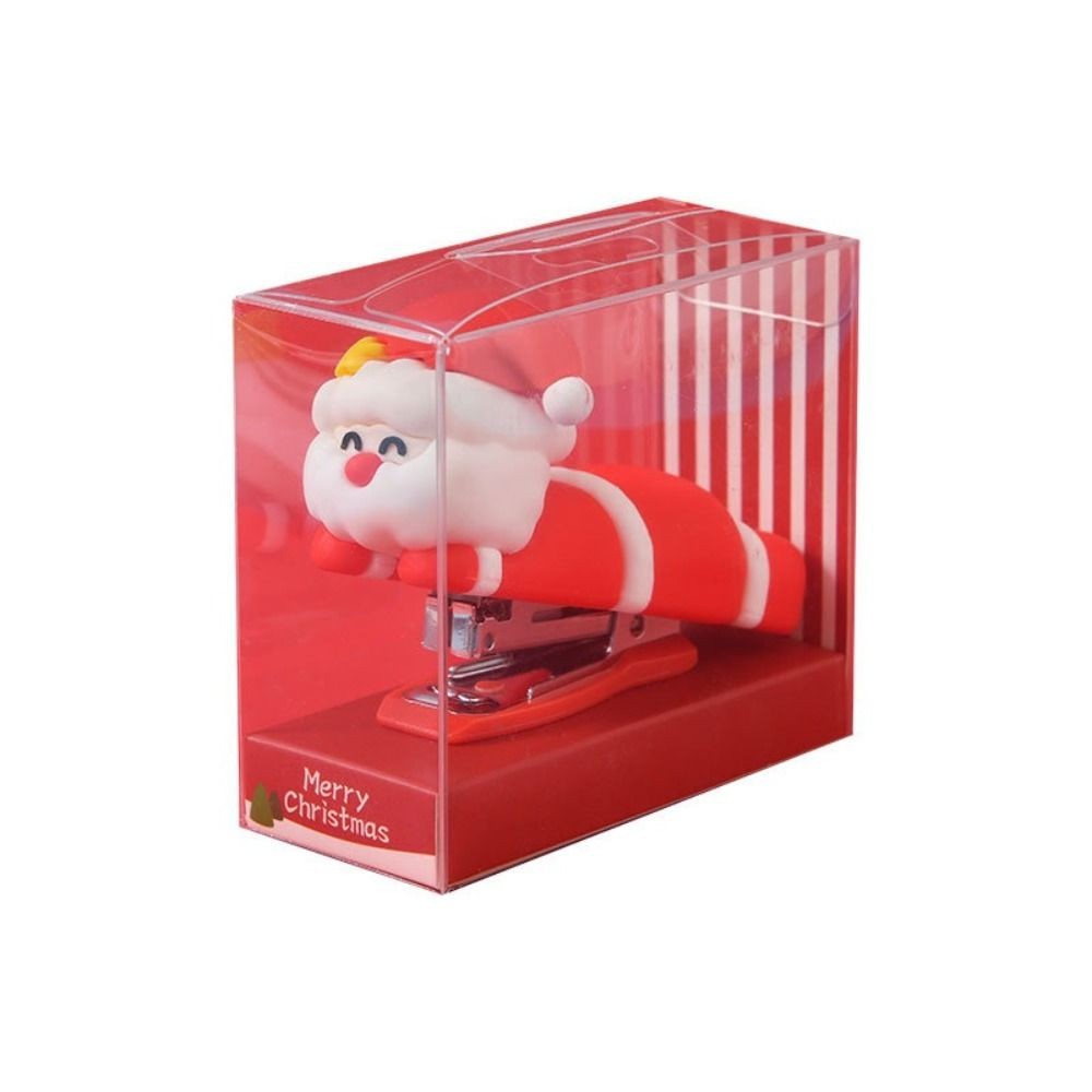 

Use 10# Staples Unicorn Stapler Santa Claus Effortless Stapling Machine Labor-saving Mini Portable Manual Binding Tool
