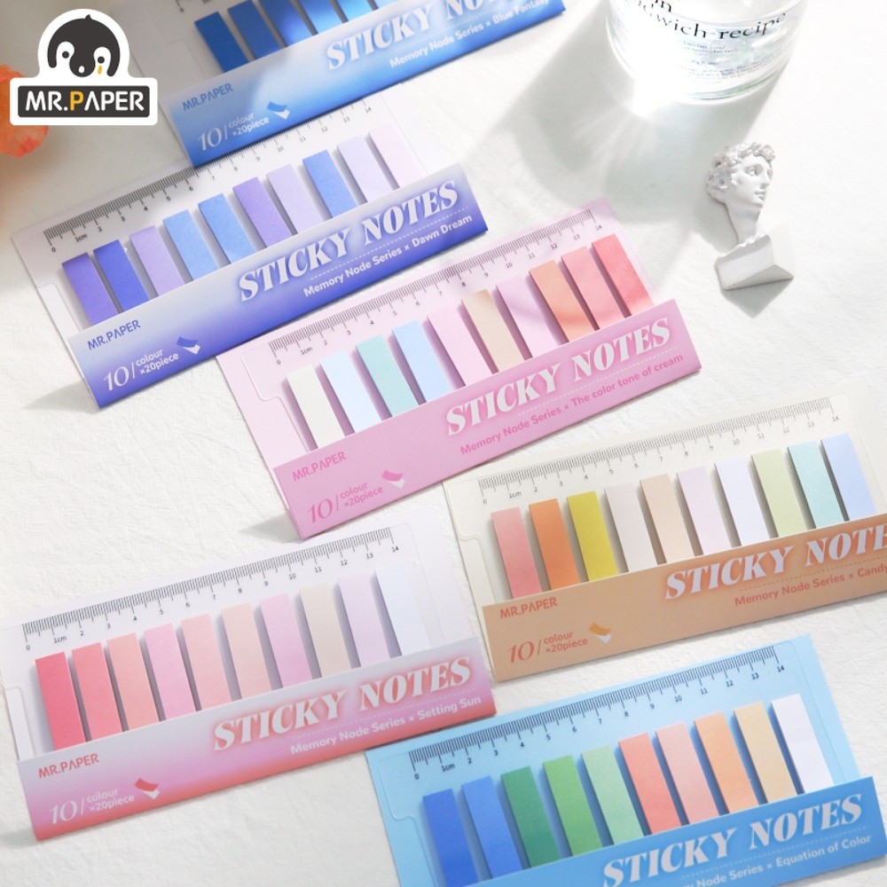 

Mr. Paper Simplicity Morandi Gradient Memo Pad Multifunctional Note Markers Index Stickers Stationary Supplies 6 Style