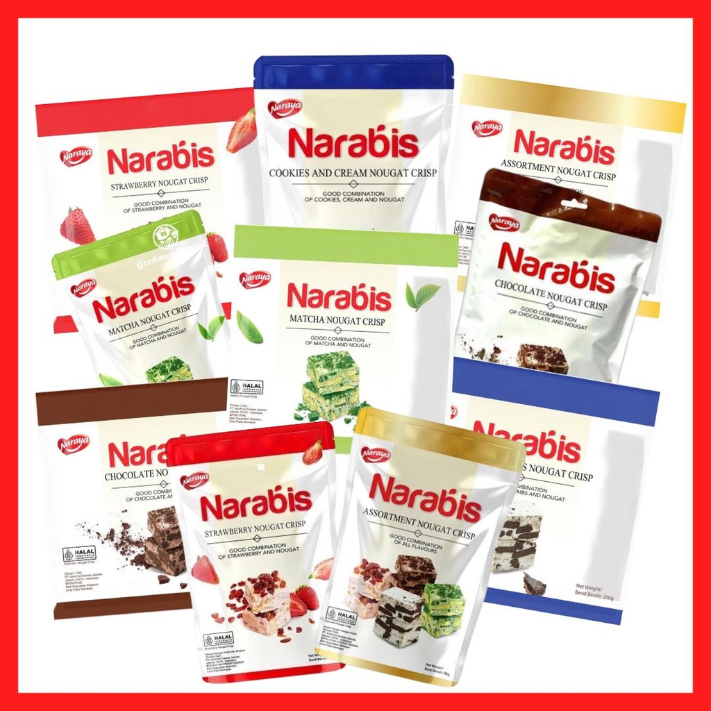

Naraya Narabis Nougat Crisp Kue Manis Berbagai Rasa 90g
