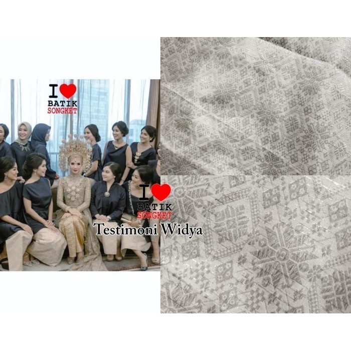 SONGKET MESIN MOTIF 7 WARNA PUTIH TULANG PASTEL BENANG SILVER TENUN