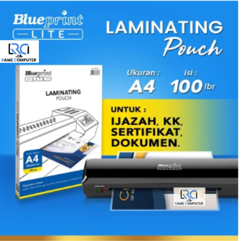 

Plastik Laminating Pouch Film Panas BLUEPRINT Lite A4 - Isi 100