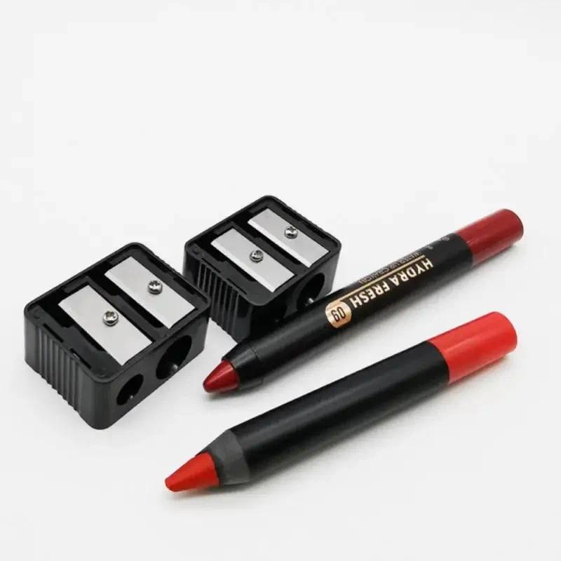 

Brand Double Holes Precision Lipstick Cosmetic Pencil Sharpener For Eyebrow Lip Liner Eyeliner Pencil Girls Gift School Supplies