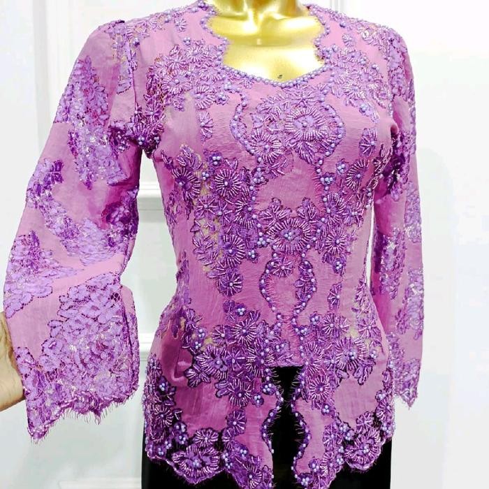 KEBAYA SAJA KEBAYA Full Payet spesial warna ungu - ungu, M