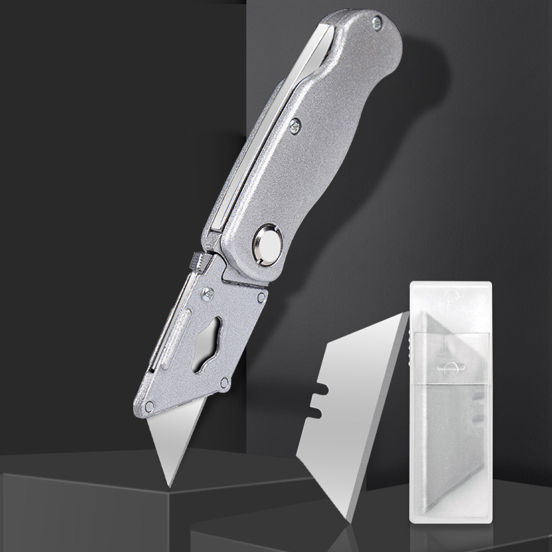 

Metal Folding Utility Knife нож Quick-Change Cutter Lightweight Aluminum Body SK5 Blades Razor Cutting Opener Stationery
