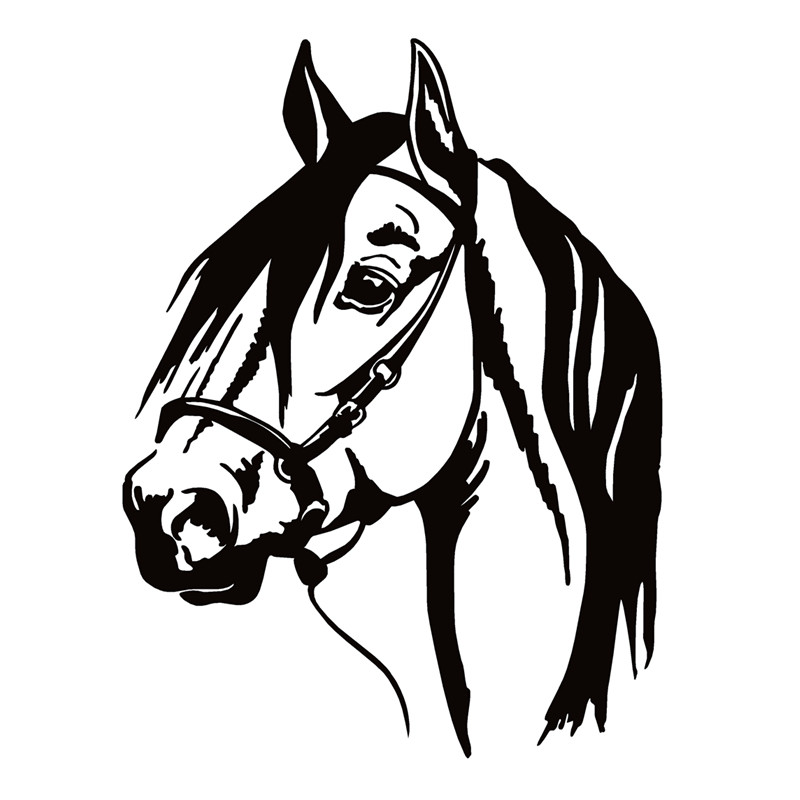 

40677# e-Cut Vinyl Decal Horse Head Car Sticker Waterproof Auto Decors on Bumper Rear Window