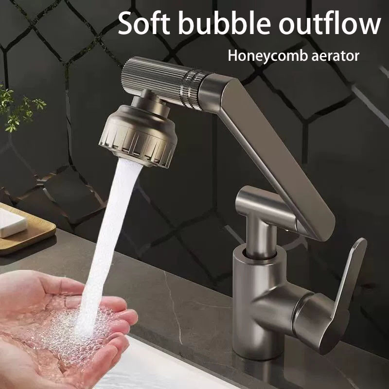Household kitchen sink universal adjustable faucet with adjustable water volume and hot and cold mec