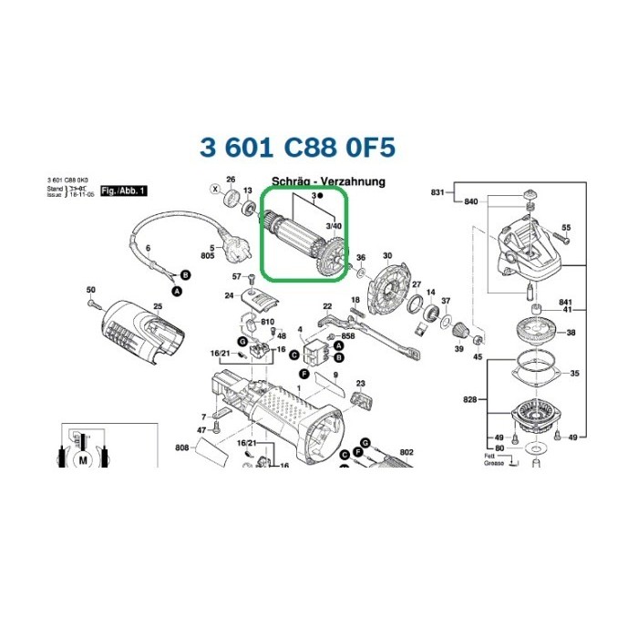 TERHEMAT 1619P05210 BOSCH ARMATURE GWS 7-100/GWS 7-100 T/GWS 7-100 ET