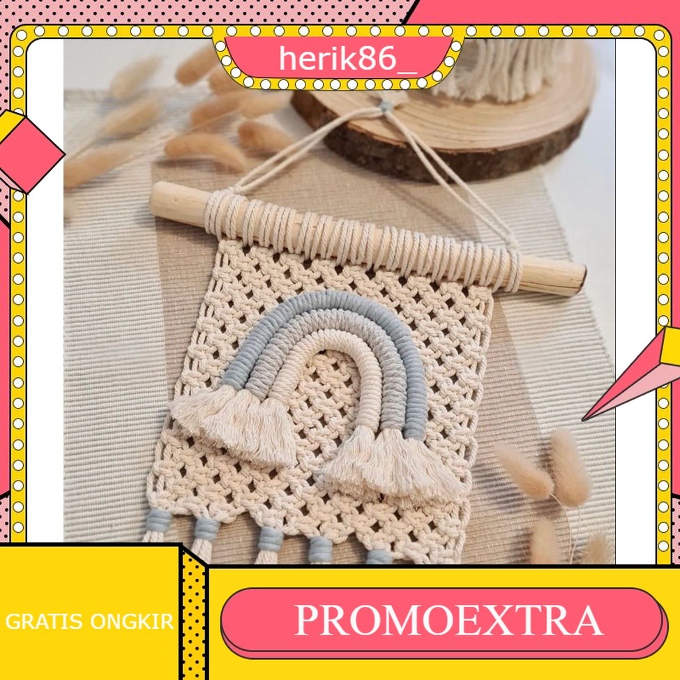 PREMIUM MACRAME macrame pelangi hiasan dinding dekorasi ruangan dekorasi gantung HIASAN DINDING TALI