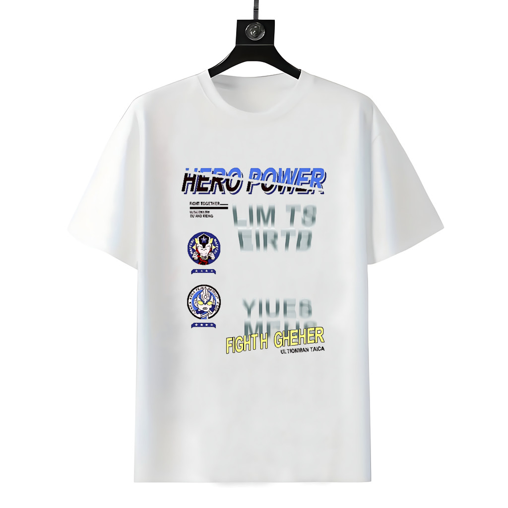 Terlepaskan Kekuatan Hero Bersama Melawan Crewneck Kemeja Kabel Putih - Gaya Print Aktif, Cocok Musi