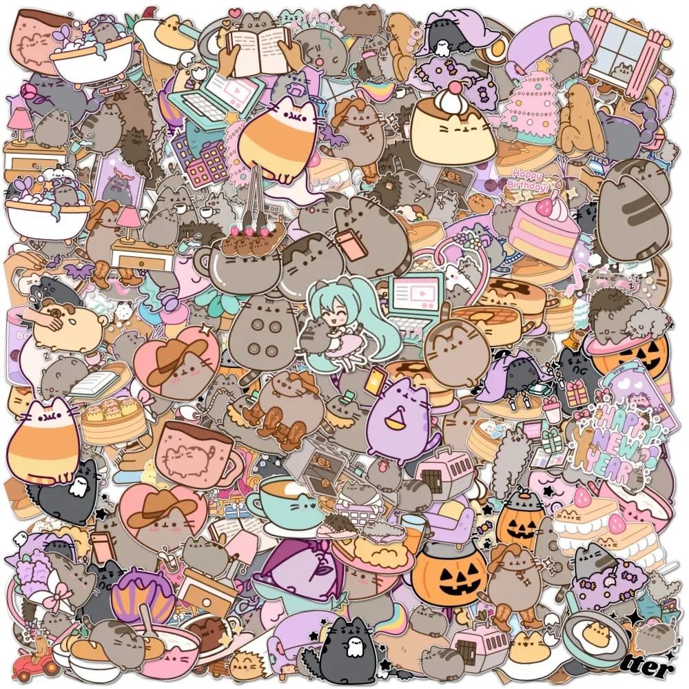 

100PCS Kawaii Chunky Cat Pusheens Stickers Pack Decal Phone Notebook Stationery Scrapbook Diary Graffiti Children's Sticker Toys