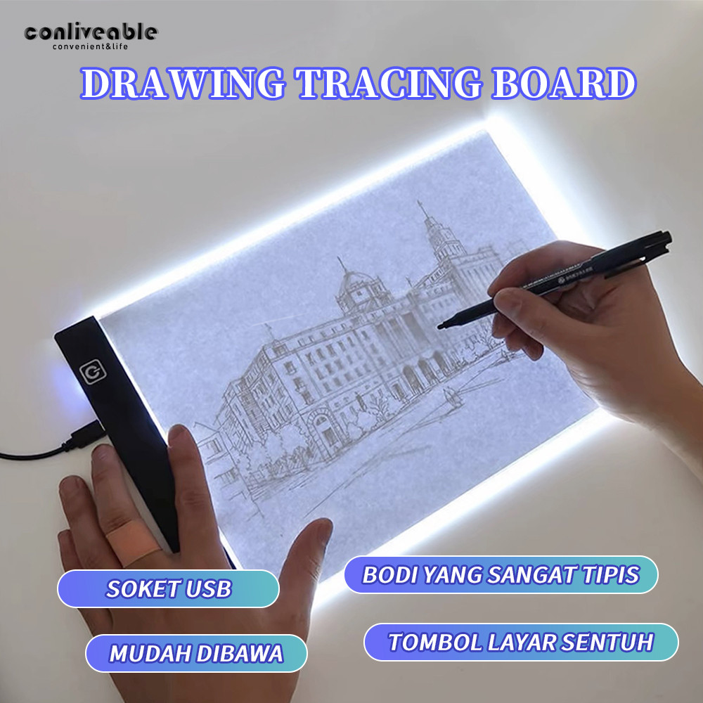 

Conliveable Drawing Stensil Board Tracing Board A5 A4 Tracing Board LED Drawing Stensil Board