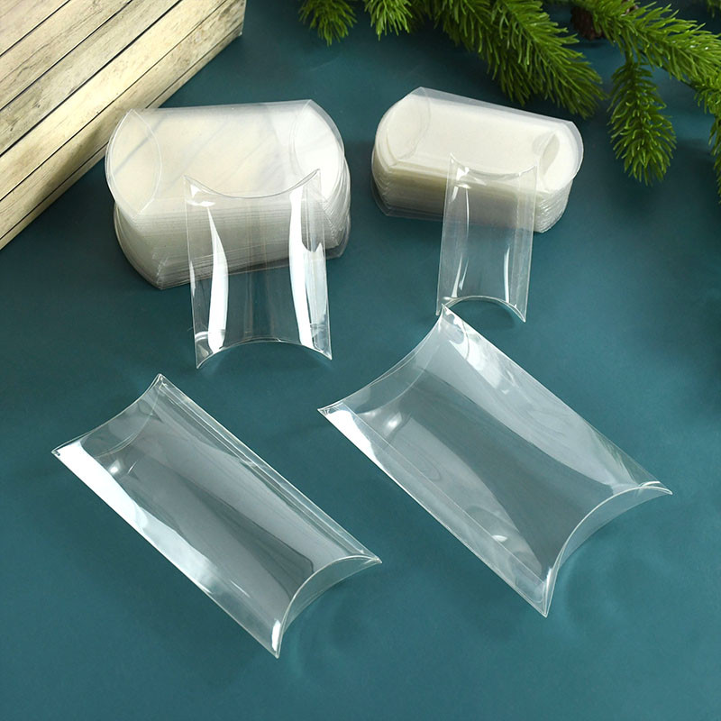 

10pcs Pillow Shape Clear PVC Candy Box Transparent Gift Packaging Box Wedding Birthday Party Favors Decor Box Supplies