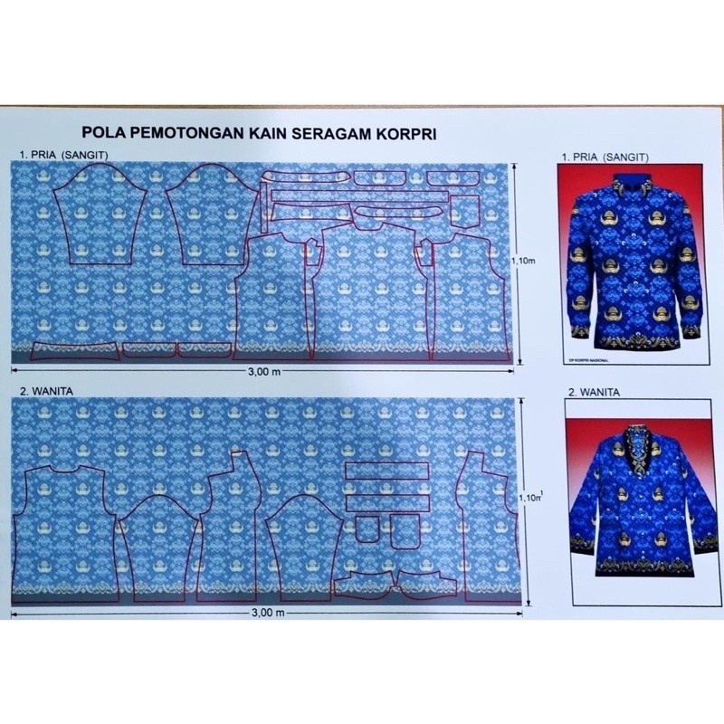 GROSIR  KAIN RESMI KORPRI - BATIK PNS POTONGAN - KAIN BATIK PNS DOUBLE BORDER - ASN KAIN KORPRI - RE