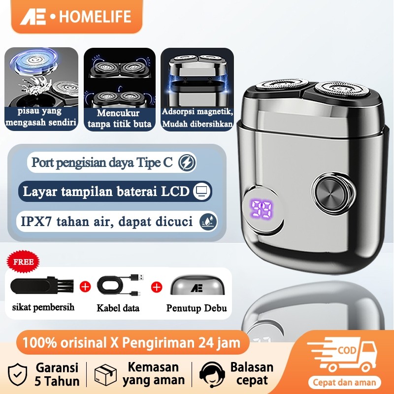 AE Alat Cukur Kumis Dan Jenggot LED Cukur Kumis Elektrik Pria Shaver Pencukur Jenggot Dan Kumis Elek