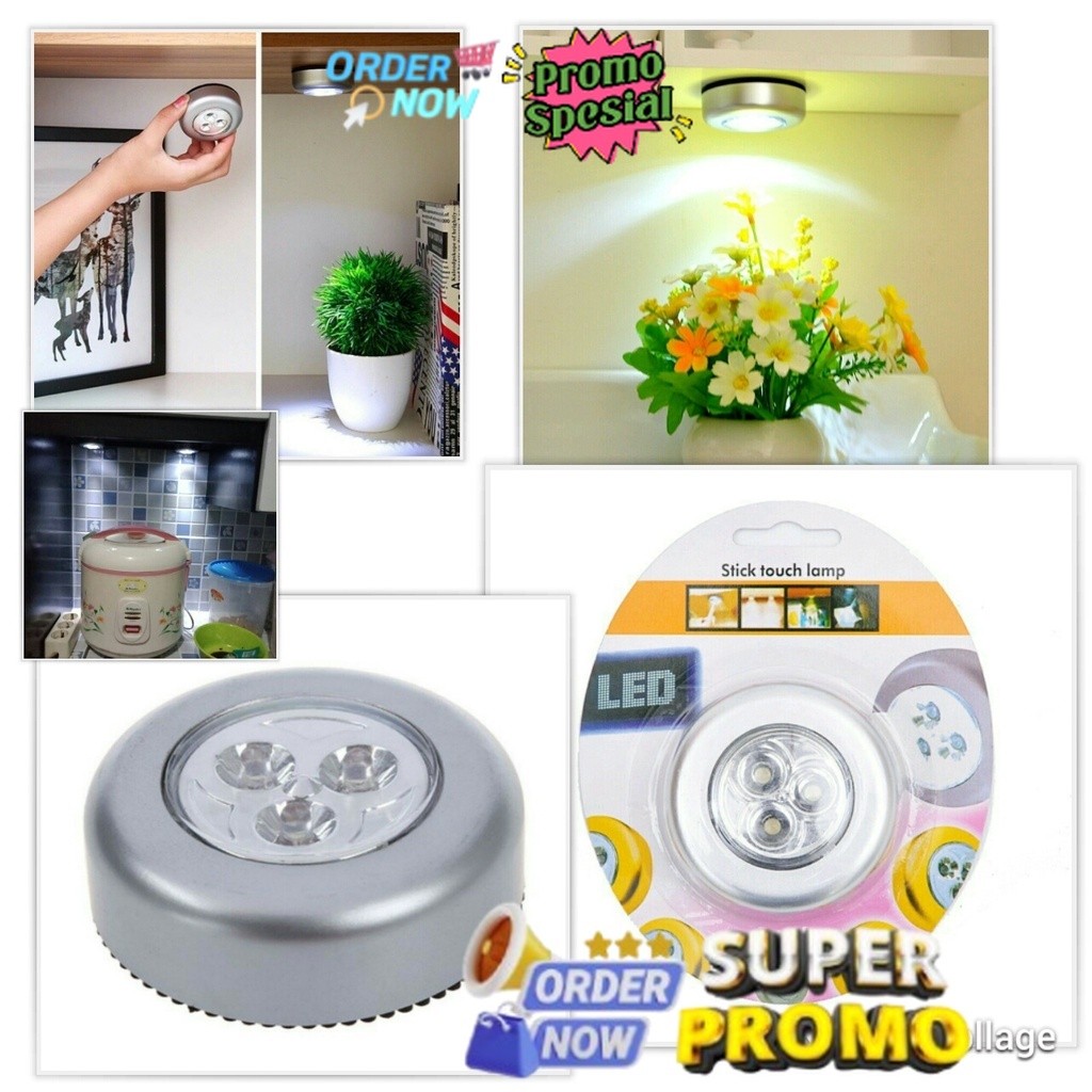 Bisa Cod Lampu Led Emergency Darurat Sentuh Tempel Tekan Stick Touch Lamp / Lampu Tempel Dinding Pla