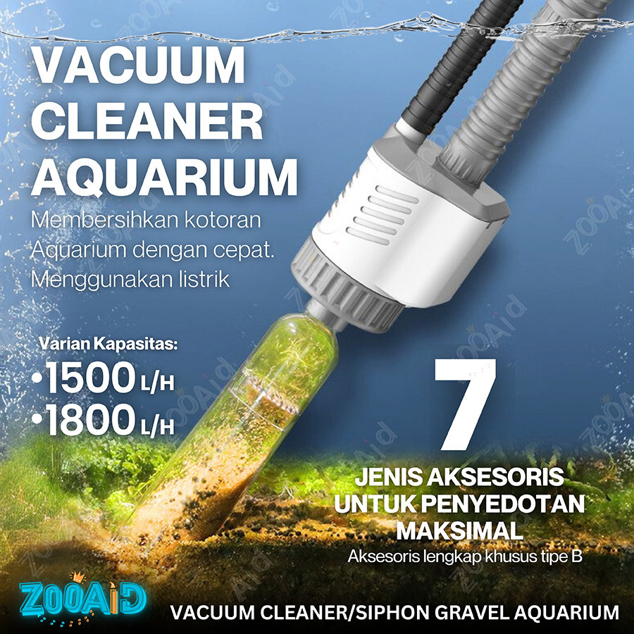 VACUUM AQUARIUM DAN KOLAM / SIPHON GRAVEL AQUASCAPE / ELECTRIC VACUUM