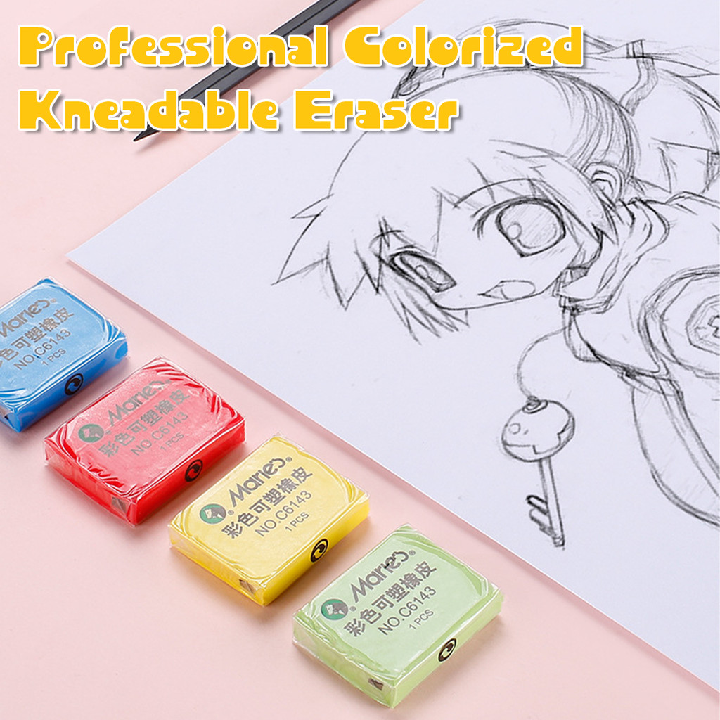 

MARIES Penghapus clay warna warni Kneadable Eraser Kneadable Art Eraser penghapus lunak