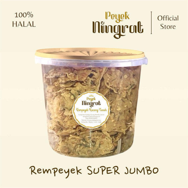 

PEYEK NINGRAT - Rempeyek SUPER JUMBO Semua Varian | Peyek Kacang | Peyek Teri | Peyek Udang Rebon | Peyek Cabai | Peyek Kacang Hijau | Peyek Mede