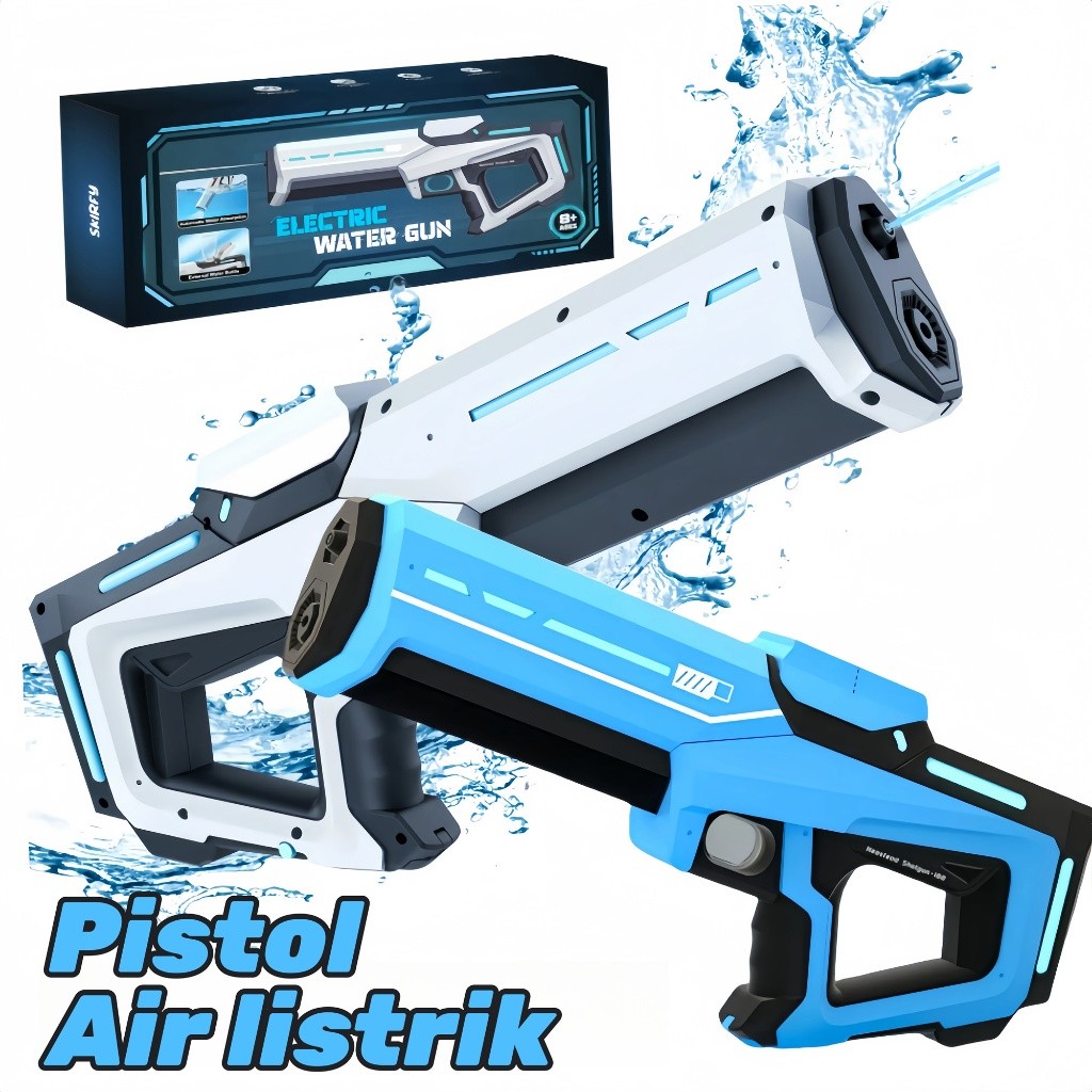 Ready Mainan Pistol Air Berulang Listrik Majalah Ganda Mainan Pistol Air Tembakan Anak Besar Water G
