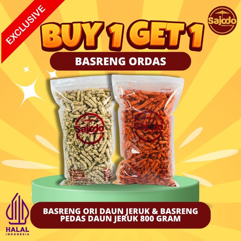 

[Eksclusive] - (Buy 1 Get 1) Basreng Pedas 400 Gr Gratis Basreng Ori 400 Gr Sajodo Snack & Food Cemilan Makanan